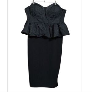 Rebdolls Black Strapless Peplum Dress Size 4X